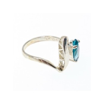 925 Sterling Silver Aquamarine Ring Size 9.5