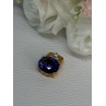 925 Sterling Silver Gold Plated Sapphire & Beryl Pendant Length 0.65 Inch