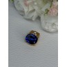 925 Sterling Silver Gold Plated Sapphire & Beryl Pendant Length 0.65 Inch