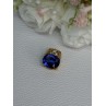 925 Sterling Silver Gold Plated Sapphire & Beryl Pendant Length 0.65 Inch
