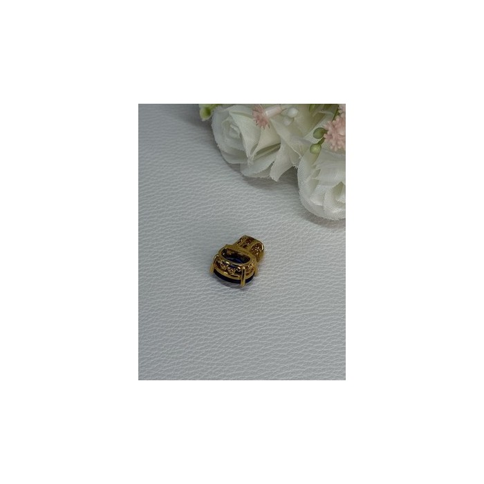 925 Sterling Silver Gold Plated Sapphire & Beryl Pendant Length 0.65 Inch