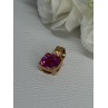 925 Sterling Silver Gold Plated Pink Spinel Pendant Length 0.70 Inch