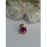925 Sterling Silver Gold Plated Pink Spinel Pendant Length 0.70 Inch