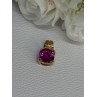 925 Sterling Silver Gold Plated Pink Spinel Pendant Length 0.70 Inch