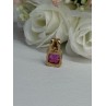 925 Sterling Silver Gold Plated Pink Spinel Pendant Length 0.70 Inch