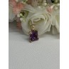 925 Sterling Silver Gold Plated Amethyst Pendant Length 0.70 Inch