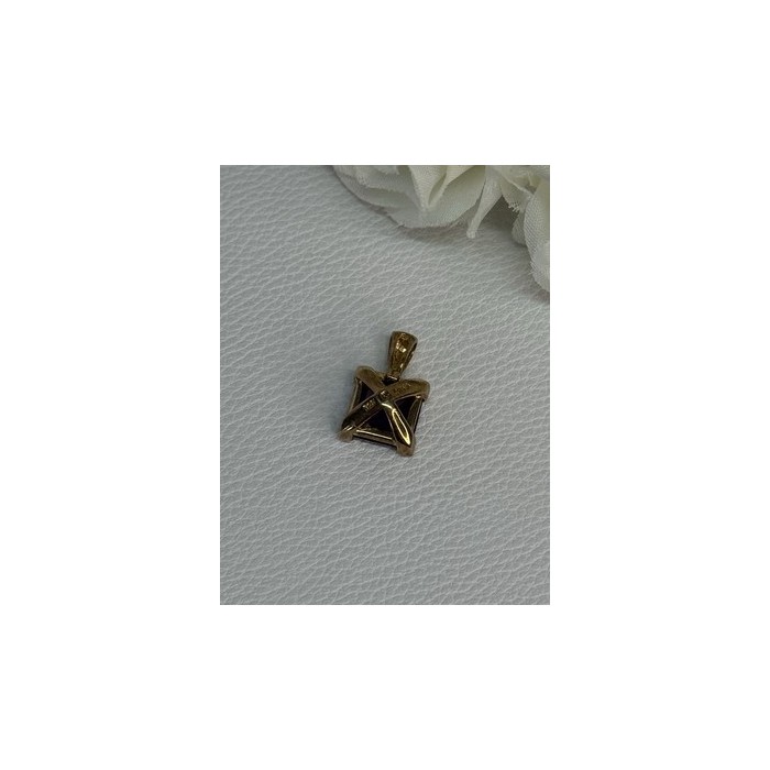 925 Sterling Silver Gold Plated Amethyst Pendant Length 0.70 Inch