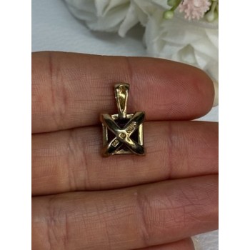 925 Sterling Silver Gold Plated Amethyst Pendant Length 0.70 Inch