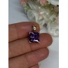 925 Sterling Silver Gold Plated Amethyst Pendant Length 0.70 Inch
