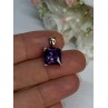 925 Sterling Silver Gold Plated Amethyst Pendant Length 0.70 Inch