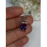 925 Sterling Silver Gold Plated Amethyst Pendant Length 0.80 Inch