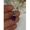 925 Sterling Silver Gold Plated Amethyst Pendant Length 0.80 Inch