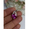 925 Sterling Silver Gold Plated Pink Topaz Pendant Length 0.80 Inch