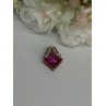 925 Sterling Silver Gold Plated Pink Topaz Pendant Length 0.80 Inch