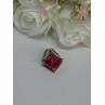 925 Sterling Silver Gold Plated Pink Topaz Pendant Length 0.80 Inch