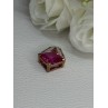 925 Sterling Silver Gold Plated Pink Topaz Pendant Length 0.80 Inch