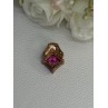 925 Sterling Silver Gold Plated Pink Topaz Pendant Length 0.80 Inch