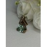925 Sterling Silver Gold Plated Aquamarine & Beryl Pendant Length 0.76 Inch