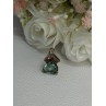 925 Sterling Silver Gold Plated Aquamarine & Beryl Pendant Length 0.76 Inch