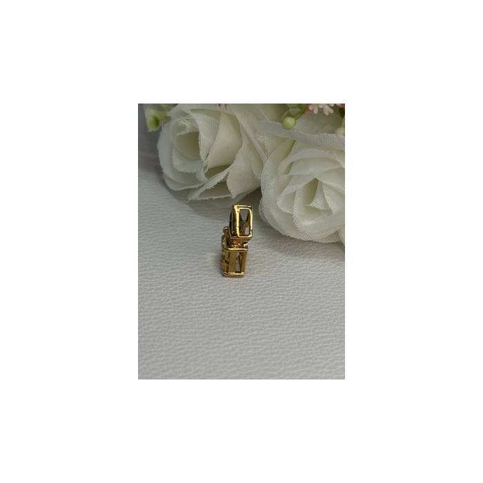 925 Sterling Silver Gold Plated Citrine & Emerald Pendant Length 0.65 Inch