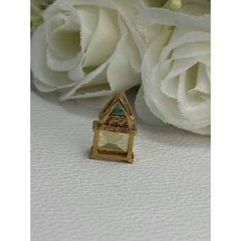 925 Sterling Silver Gold Plated Citrine & Emerald Pendant Length 0.65 Inch