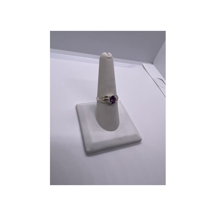 925 Sterling Silver Amethyst Ring Size 8