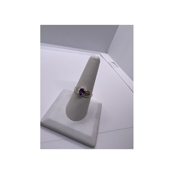 925 Sterling Silver Amethyst Ring Size 8