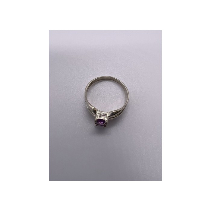 925 Sterling Silver Amethyst Ring Size 8