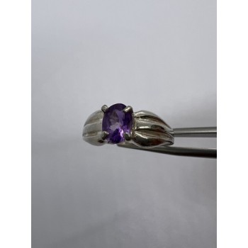 925 Sterling Silver Amethyst Ring Size 8