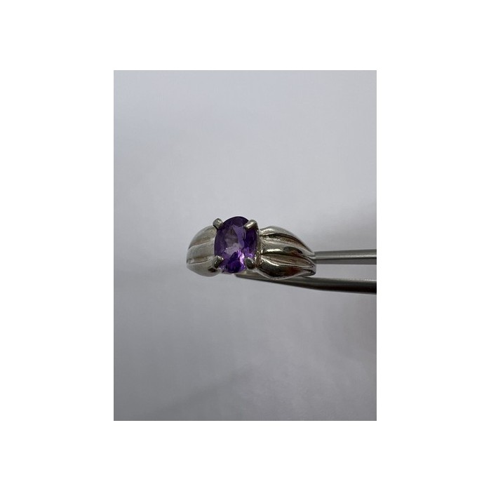 925 Sterling Silver Amethyst Ring Size 8