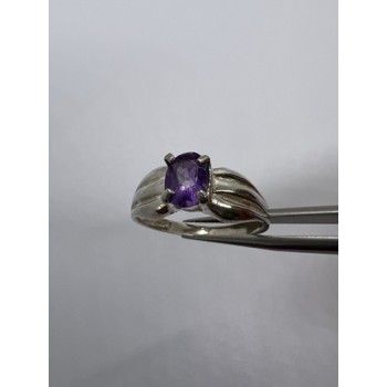 925 Sterling Silver Amethyst Ring Size 8