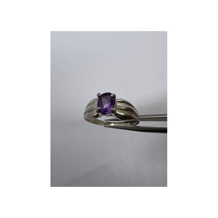 925 Sterling Silver Amethyst Ring Size 8