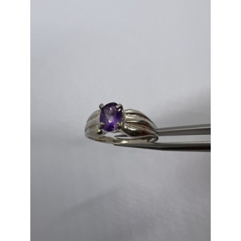 925 Sterling Silver Amethyst Ring Size 8