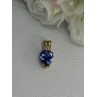 925 Sterling Silver Gold Plated Blue Spinel Pendant Length 0.75 Inch