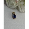 925 Sterling Silver Gold Plated Blue Spinel Pendant Length 0.75 Inch