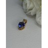 925 Sterling Silver Gold Plated Blue Spinel Pendant Length 0.75 Inch