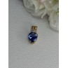925 Sterling Silver Gold Plated Blue Spinel Pendant Length 0.75 Inch