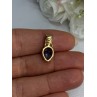 925 Sterling Silver Gold Plated Blue Spinel Pendant Length 0.75 Inch