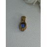 925 Sterling Silver Gold Plated Blue Spinel Pendant Length 0.75 Inch