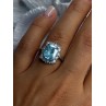 Beautiful 925 Sterling Silver Topaz & Beryl Ring Size 8