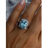 Beautiful 925 Sterling Silver Topaz & Beryl Ring Size 8