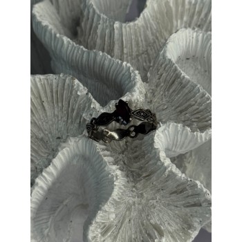 925 Sterling Silver Garnet Ring Size 9.5