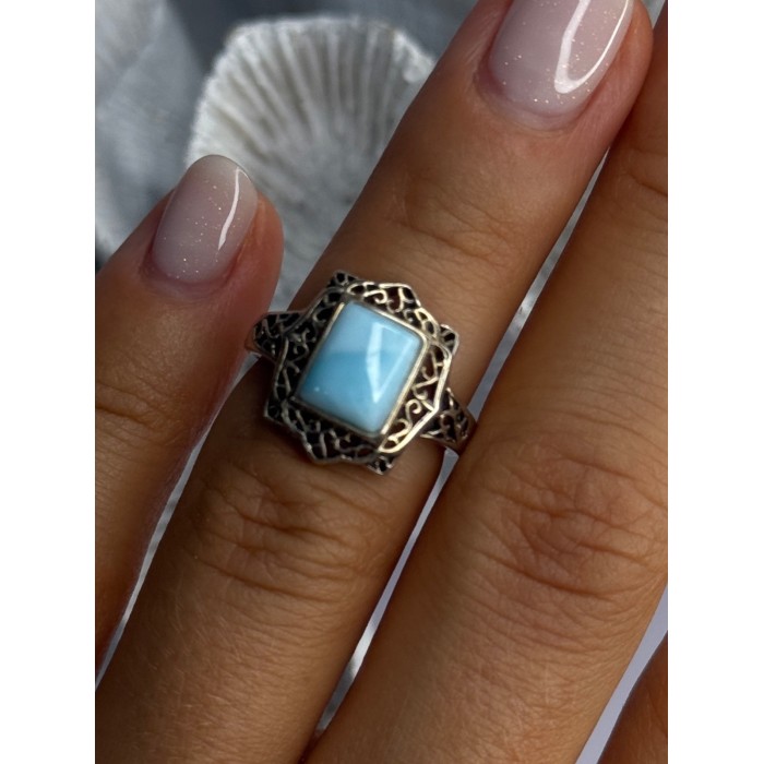 925 Sterling Silver Bbj Larimar Ring Size 5