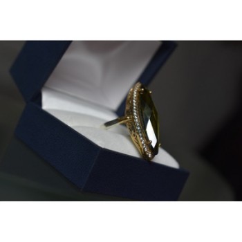 925 Sterling Silver Green Quartz Ring Size 6.5