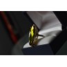 925 Sterling Silver Green Quartz Ring Size 6.5