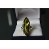 925 Sterling Silver Green Quartz Ring Size 6.5