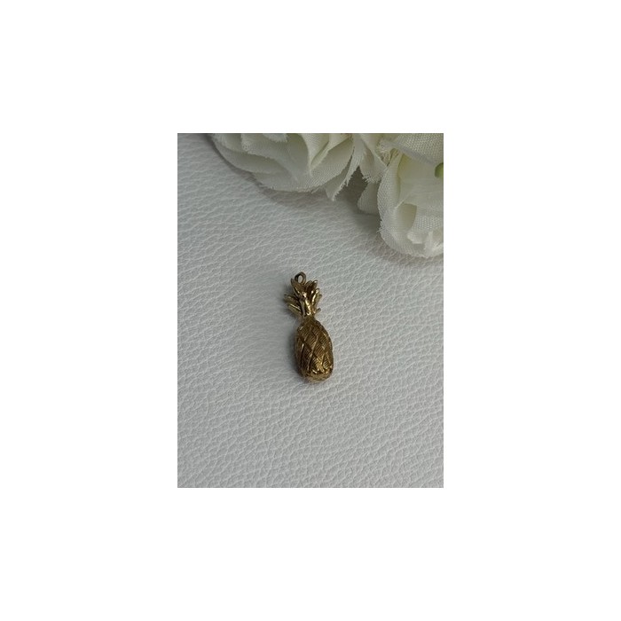 14K YELLOW GOLD PINEAPPLE PENDANT LENGTH 0.85