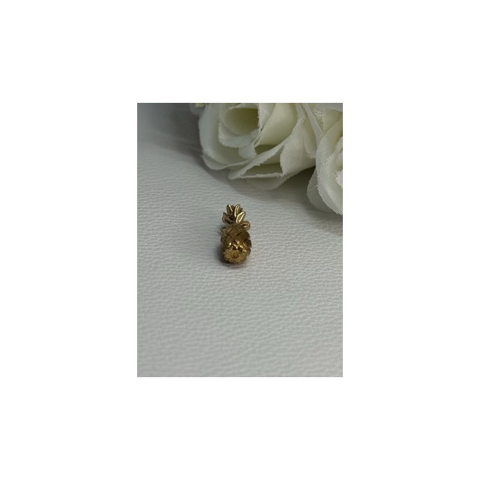 14K YELLOW GOLD PINEAPPLE PENDANT LENGTH 0.85