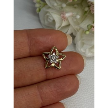 10K YELLOW GOLD DIAMOND STAR PENDANT LENGTH 0.50 INCH
