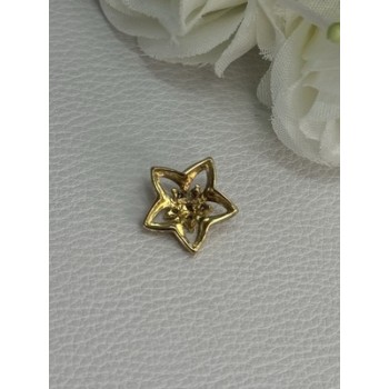 10K YELLOW GOLD DIAMOND STAR PENDANT LENGTH 0.50 INCH